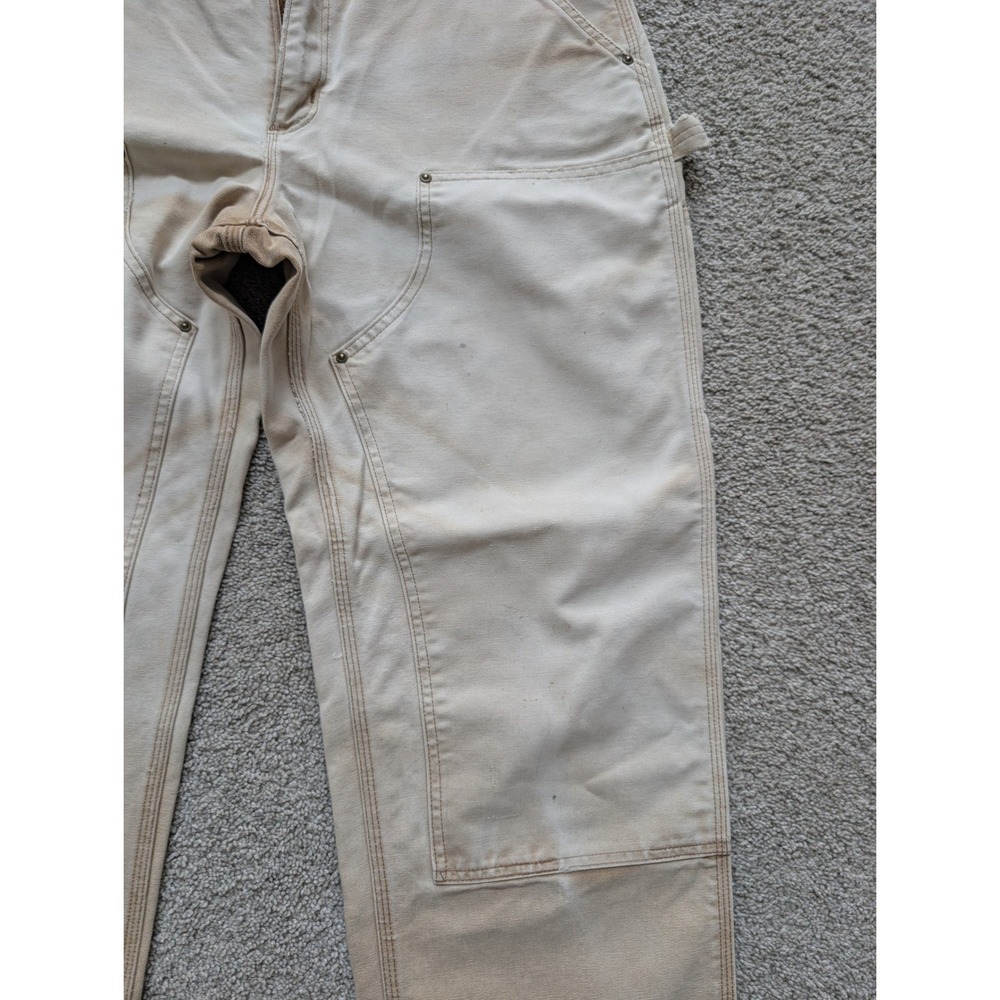 Vintage Carhartt B136 BRN DoubleKnee Pants Mens 36x30 Distressed & Faded MiUSA - Picture 7 of 10